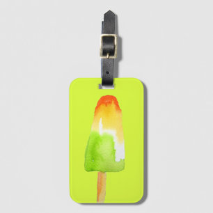 Lime orange popsicle Summer ice-block pop art Luggage Tag