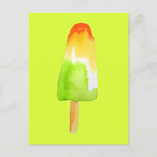 Lime orange popsicle Summer ice-block pop art Postcard (Front)