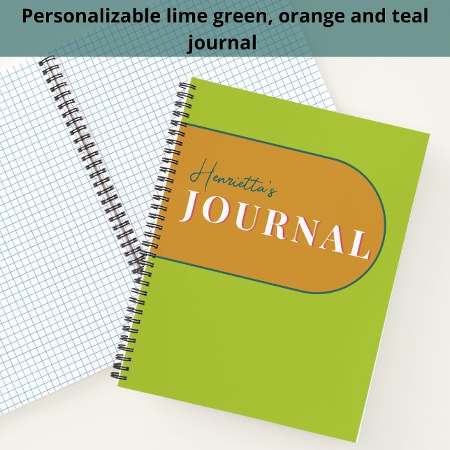 Lime Orange Teal Name Journal  (Creator Uploaded)