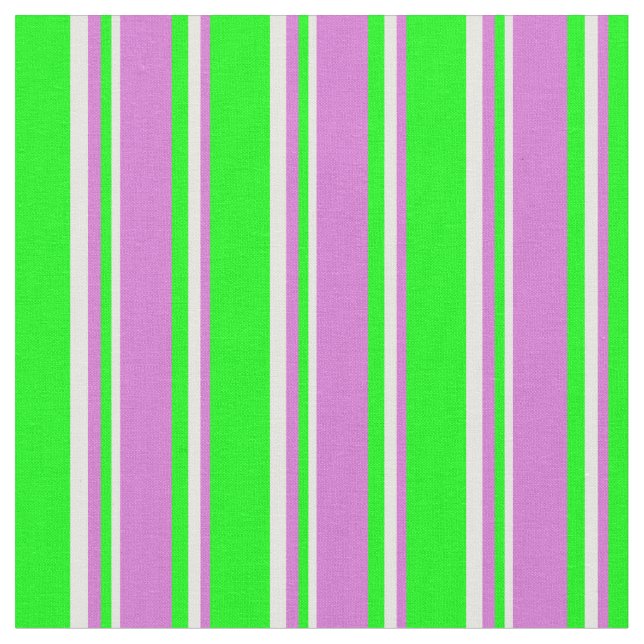 Lime, Orchid, and Mint Cream Stripes Fabric (Close Up)