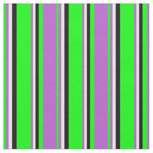 Lime, Orchid, White & Black Coloured Pattern Fabric