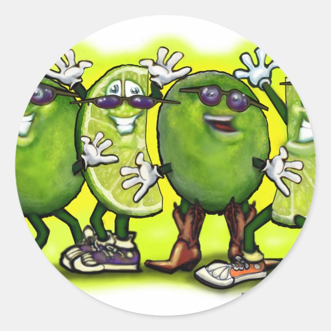 Lime Party Classic Round Sticker (Front)