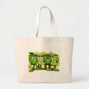 Lime Party Large Tote Bag