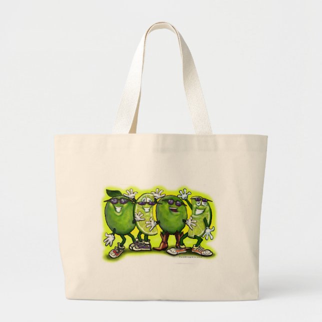 Lime Party Large Tote Bag (Front)