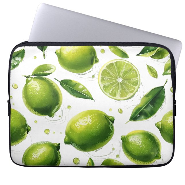 Lime Pattern Laptop Sleeve (Front)