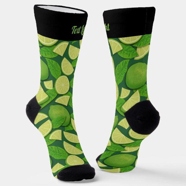 Lime Pattern Socks (Angled)