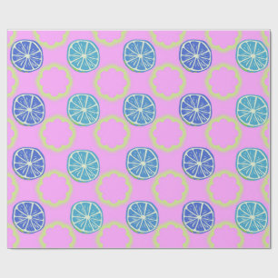 Lime Print Citrus Fruit Pattern Wallpaper Wrapping Paper