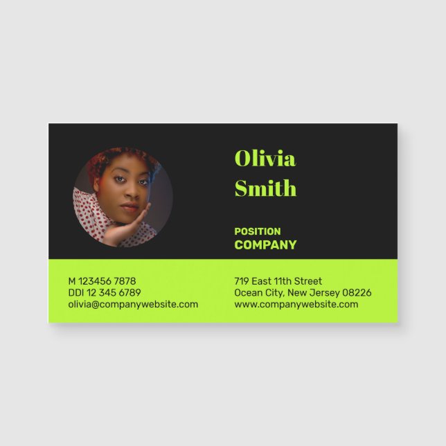 Lime Professional Entrepreneur Biz Card Magnet (Front)