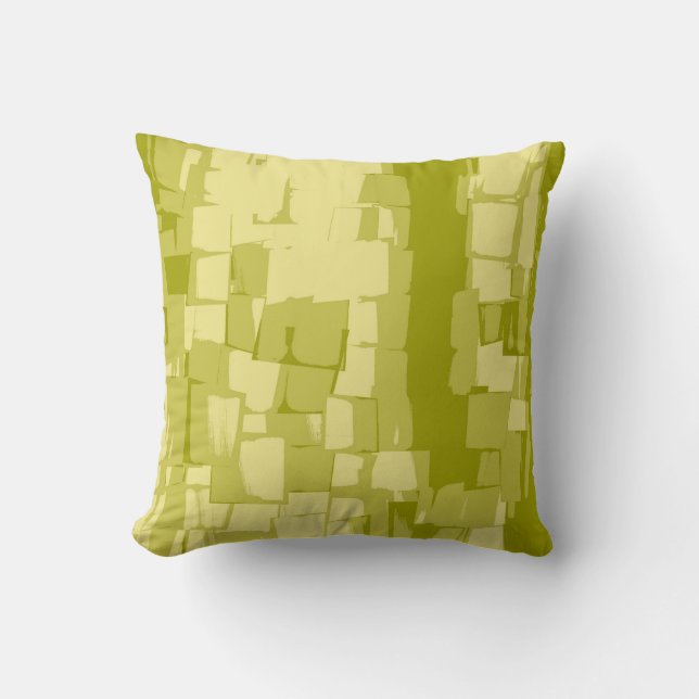 Lime Retro Abstract Art Deco Cushion (Front)