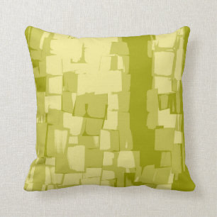 Lime Retro Abstract Art Deco Cushion