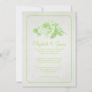 Lime Rustic Floral/Flower Wedding Invitations