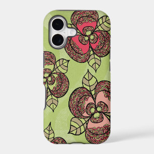 Lime Scarlet Floral Ladies Womens Art