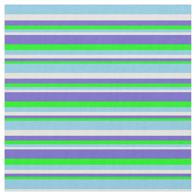 Lime, Slate Blue, Beige, and Sky Blue Coloured Fabric (Close Up)
