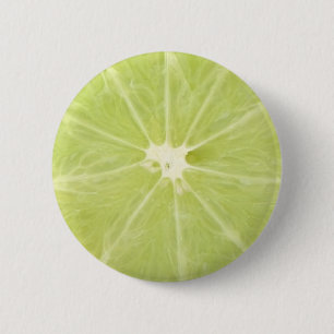 Lime slice 6 cm round badge