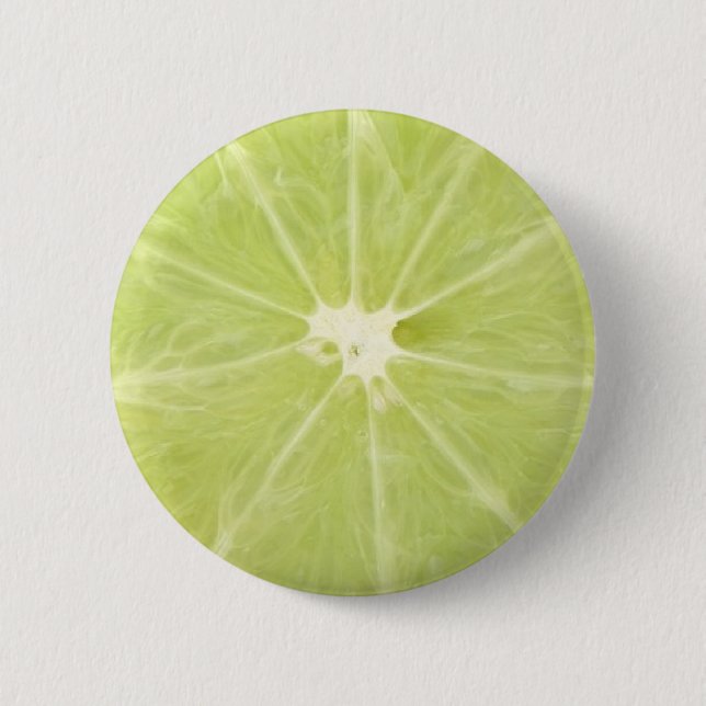 Lime slice 6 cm round badge (Front)