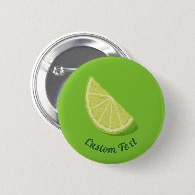 Lime Slice 6 Cm Round Badge (Front & Back)