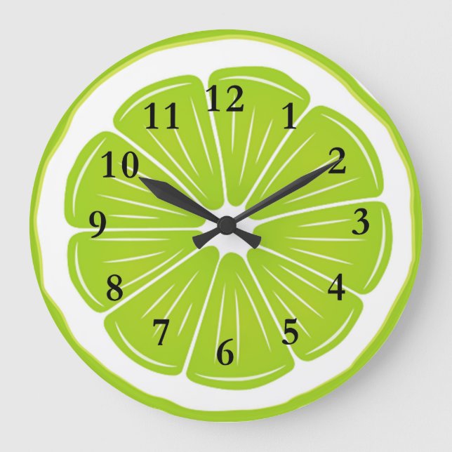 Lime Slice Acrylic Wall Clock (Front)