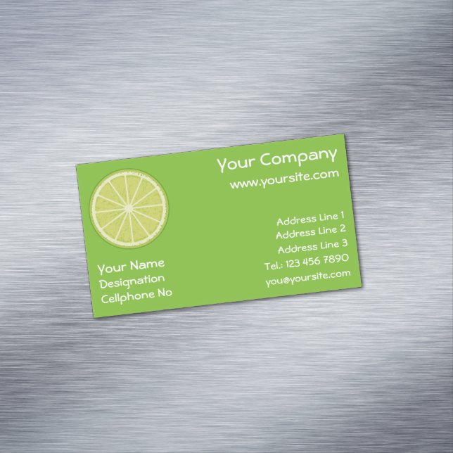 Lime Slice Business Card Magnet (In Situ)