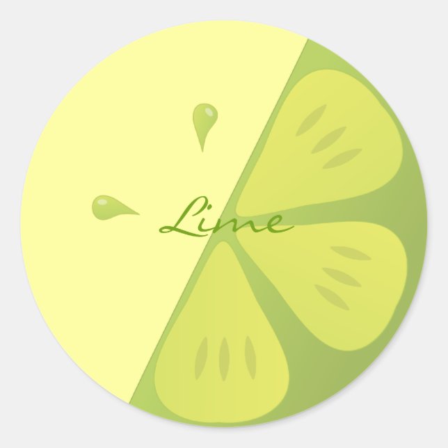 Lime Slice Classic Round Sticker (Front)