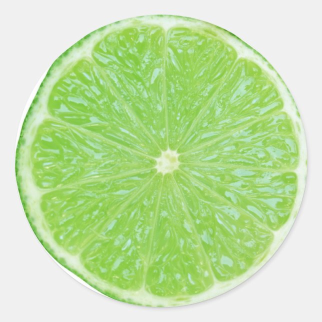 lime slice classic round sticker (Front)