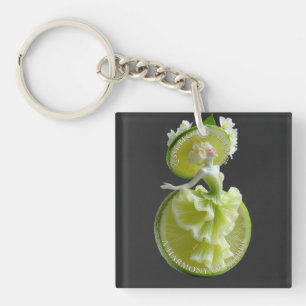 Lime Slice Dancer Art Long Sleeve Key Ring