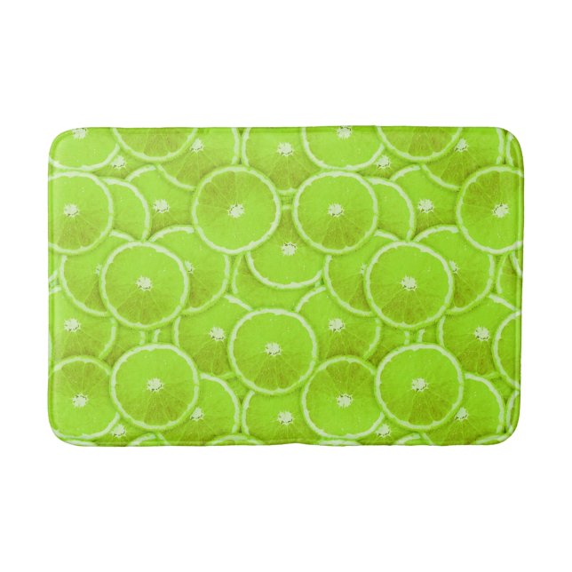 Lime Slice Digital Montage Bath Mat (Front)