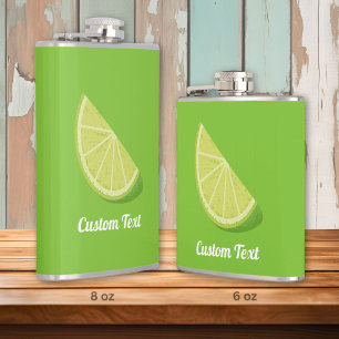 Lime Slice Hip Flask