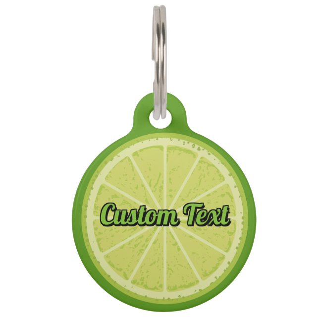 Lime Slice Pet Tag (Front)