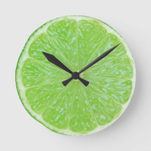 lime slice round clock