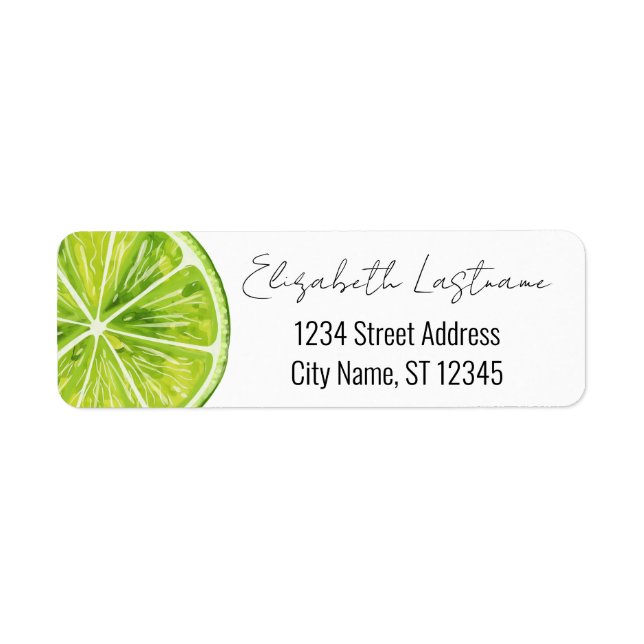 Lime Slice - Whimsical Return Address Label (Front)
