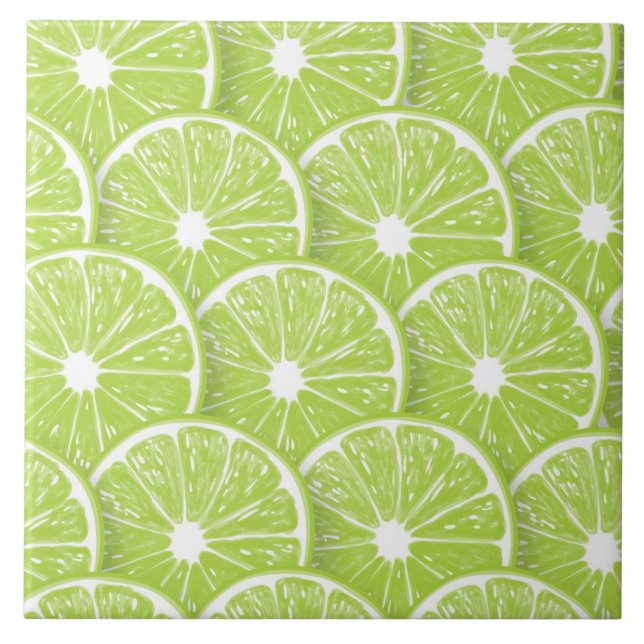 Lime slices ceramic tile (Front)