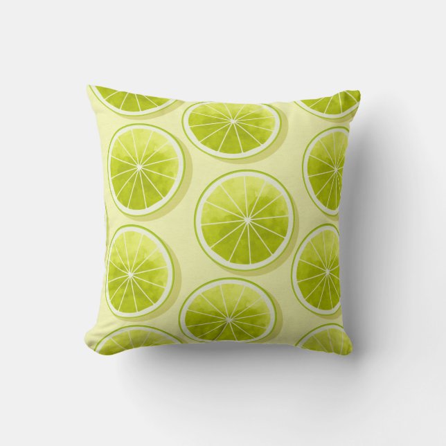 Lime Slices on Light Yellow Cushion (Front)
