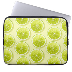 Lime Slices on Light Yellow Laptop Sleeve