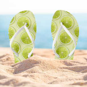 Lime Slices on Light Yellow Thongs