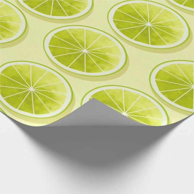 Lime Slices on Light Yellow Wrapping Paper (Corner)