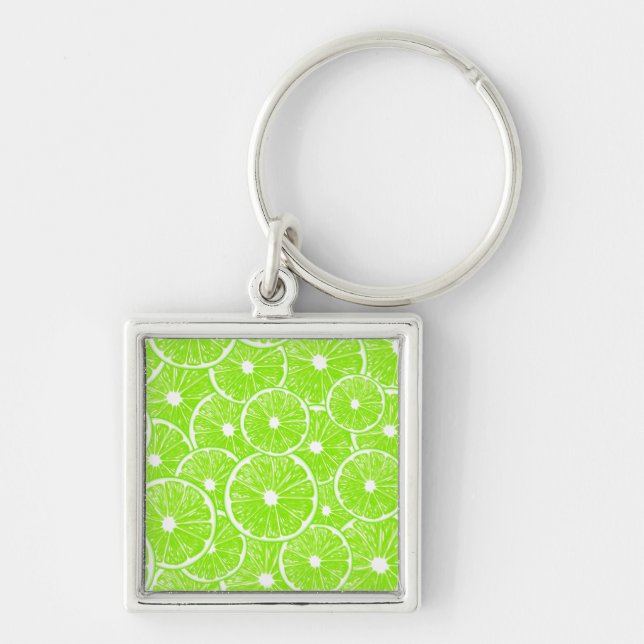 Lime slices pattern key ring (Front)