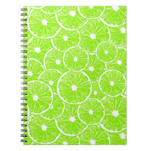 Lime slices pattern notebook