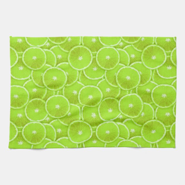 Lime slices tea towel (Horizontal)
