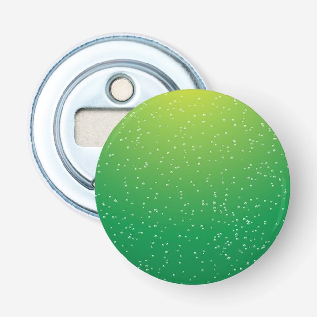 Lime Soda with Tiny Bubbles Background Art Bottle Opener (Front)