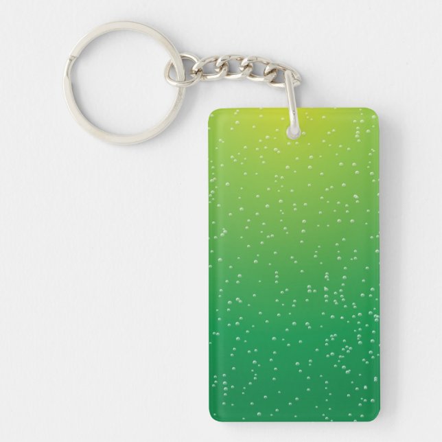Lime Soda with Tiny Bubbles Background Art Key Ring (Front)