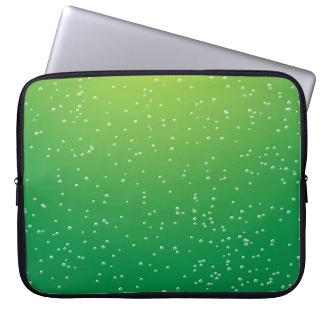 Lime Soda with Tiny Bubbles Background Art Laptop Sleeve (Front)