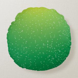 Lime Soda with Tiny Bubbles Background Art Round Cushion