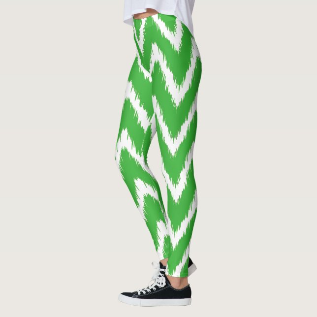 Lime Southern Cottage Chevrons Leggings (Left)