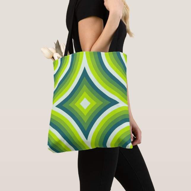 Lime Spectrum Spin Tote Bag (Close Up)