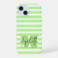 Lime Stripe Monogrammed