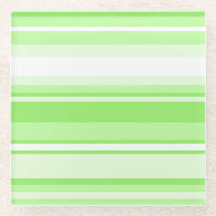 Lime stripes glass coaster