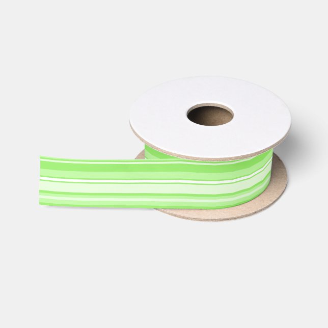 Lime stripes satin ribbon (Spool)
