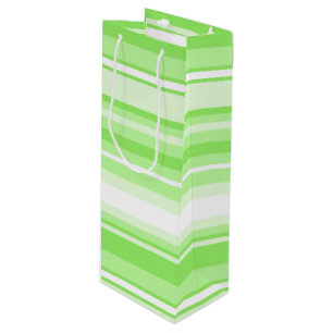 Lime stripes wine gift bag