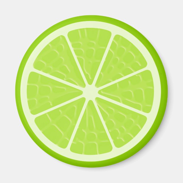 Lime Stylised Fruit Slice Magnet (Front)