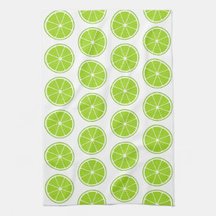 Lime Stylised Fruit Slices Tea Towel